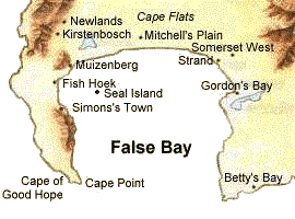 Skzize der "False Bay" in Südafrika 