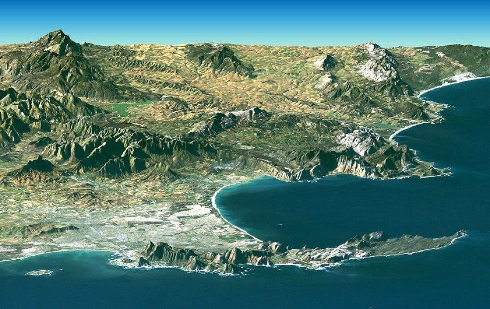 Die Geographie von Kapstadt und Umgebung
