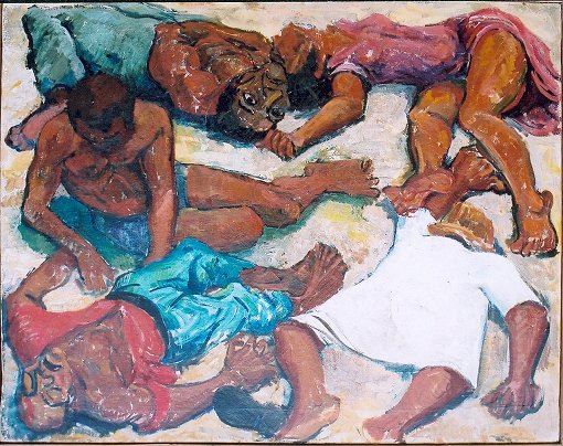 Gemälde vom "Sharpeville Massacre" in Südafrika
