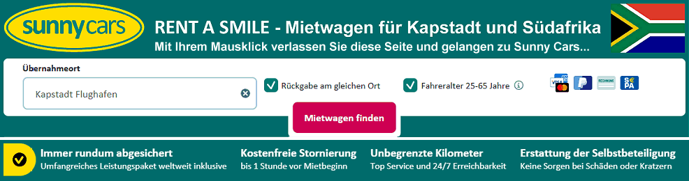 Sunny Cars - Mietwagen für Südafrika