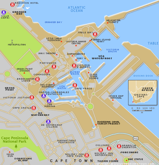 V&A Waterfront Karte / Kapstadt