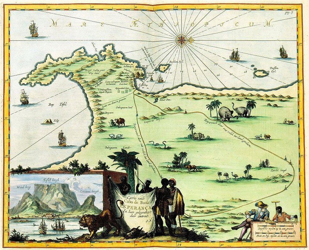 Historische Karte vom Kap der Guten Hoffnung