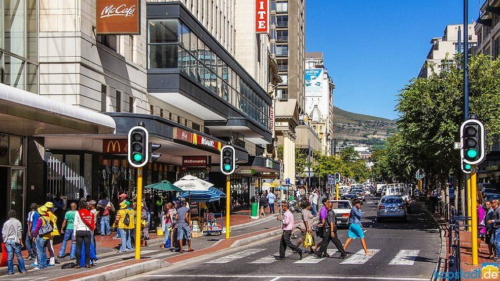 Adderley Street in der Innenstadt von Kapstadt