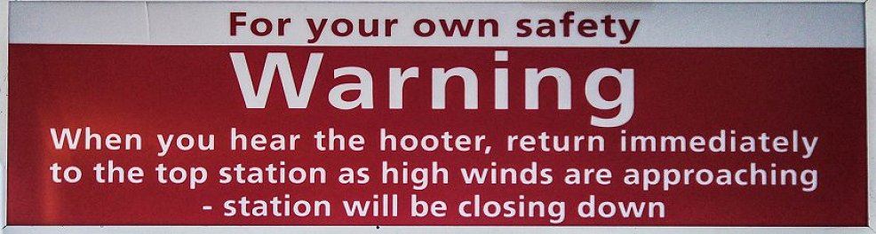 Tafelberg Warnung mit Horn