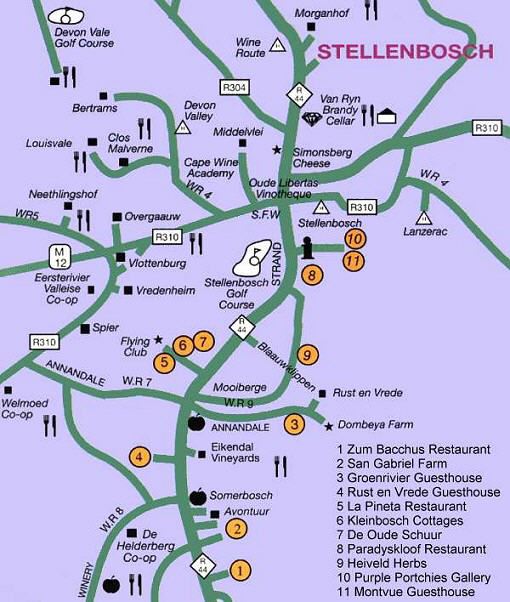 Stadtplan von Stellenbosch