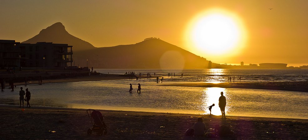 Sunset at the Milnerton Lagoon Mouth in Cape Town