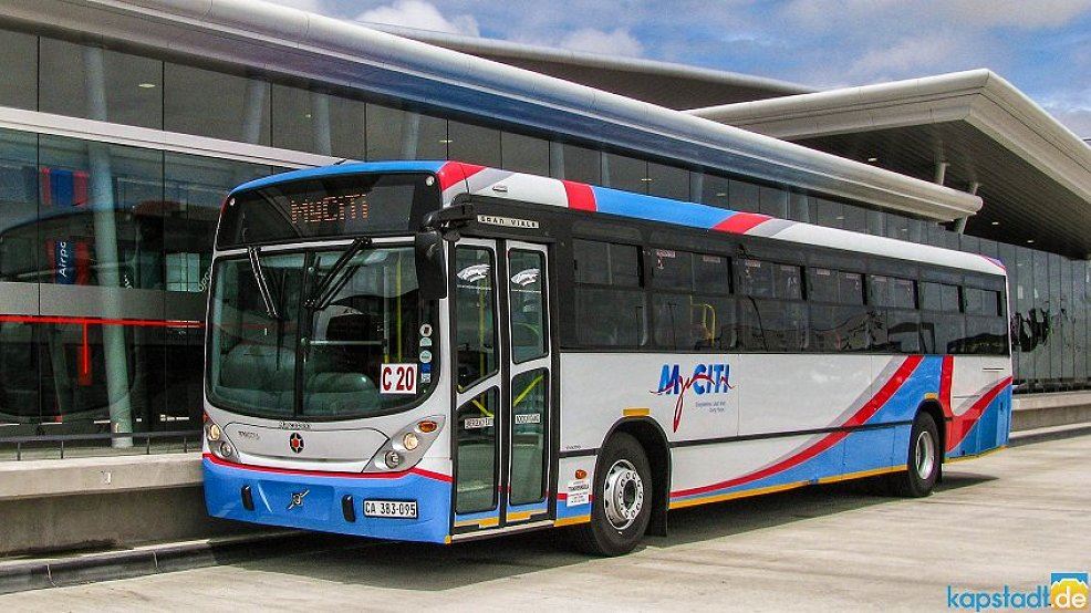 Myciti Bus am Flughafen Kapstadt