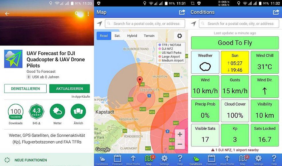 uav forecast app drone suedafrika