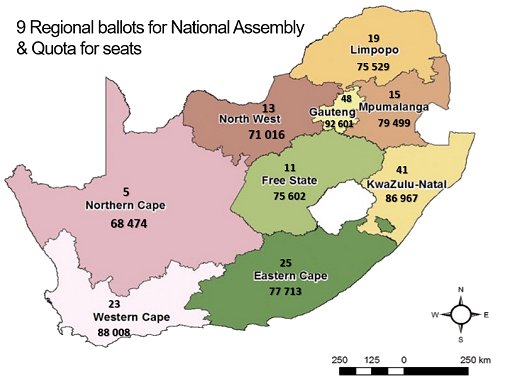 regional ballots national assemby quota 4 seats