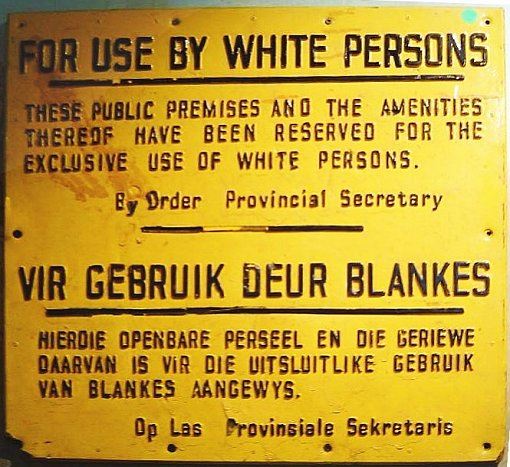 "For use by white persons" Schild - Apartheid in Südafrika