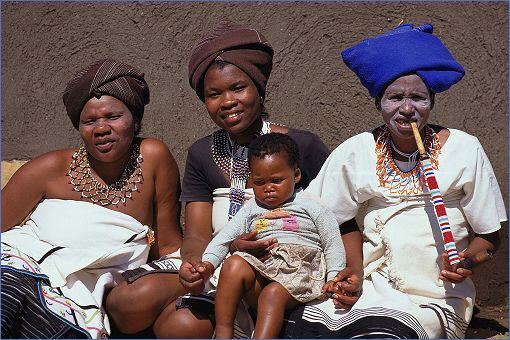Typische Xhosa Familie in Südafrika